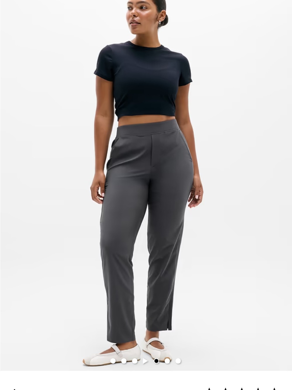Athleta Brooklyn Mid Rise Ankle Pants Women’s 16 Gray Stretch Travel
